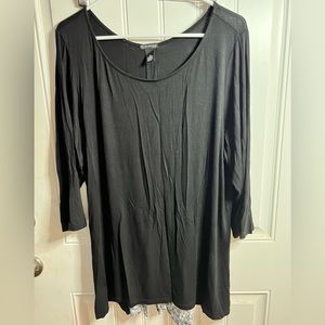 Black split back top